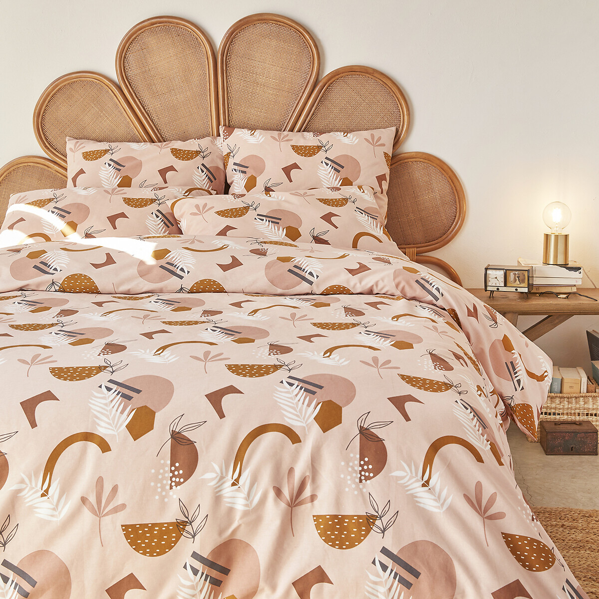 Funda de almohada de algodón, Aurès estampado fondo nude, LA REDOUTE INTERIEURS