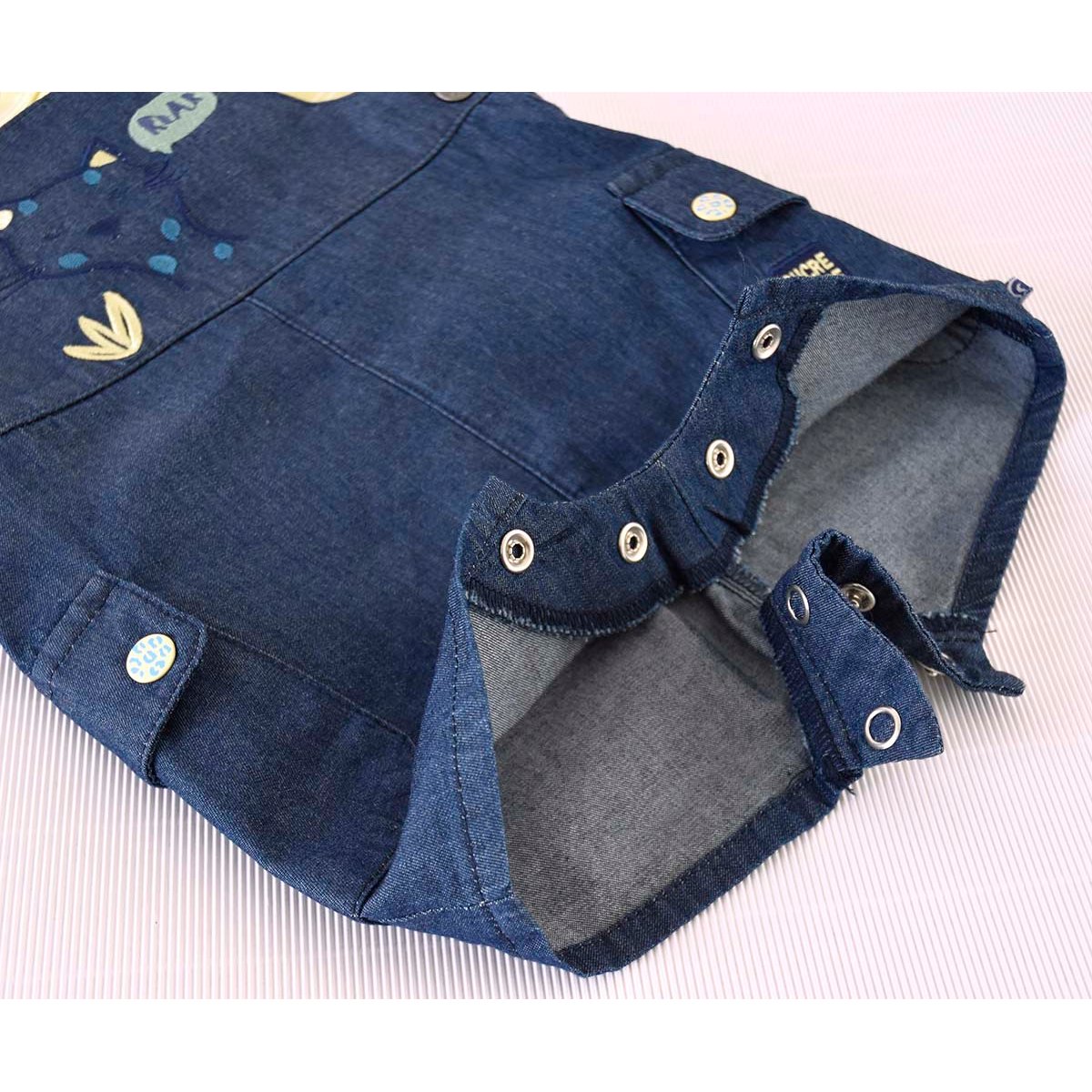 Tee shirt salopette calvin bleu, SUCRE D'ORGE