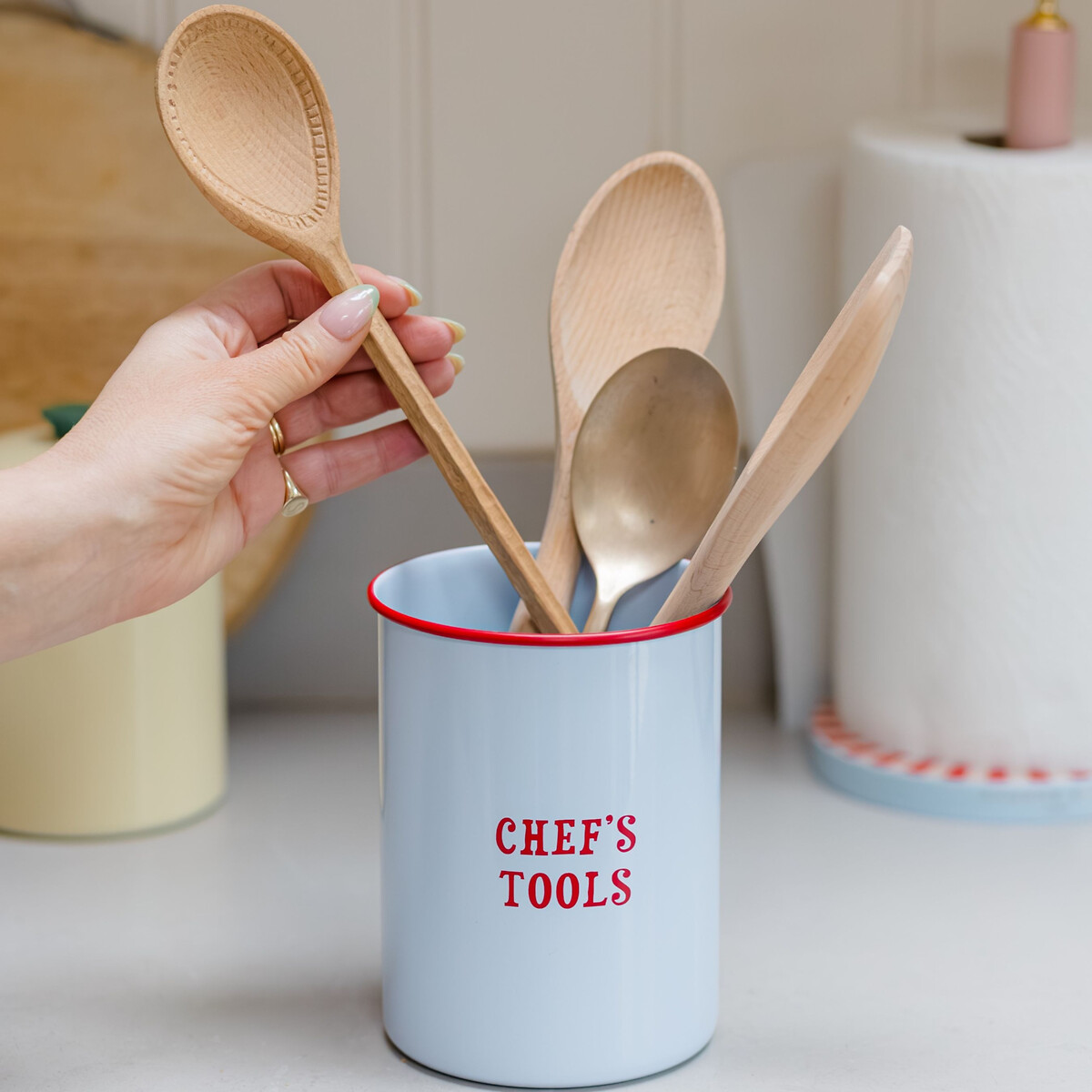 "Chef's Tools" Utensil Holder blue, YVONNE ELLEN