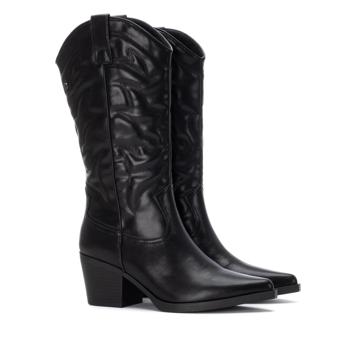 Botte Cow-boy Talon Entreprise Fermeture éclair noir, XTI