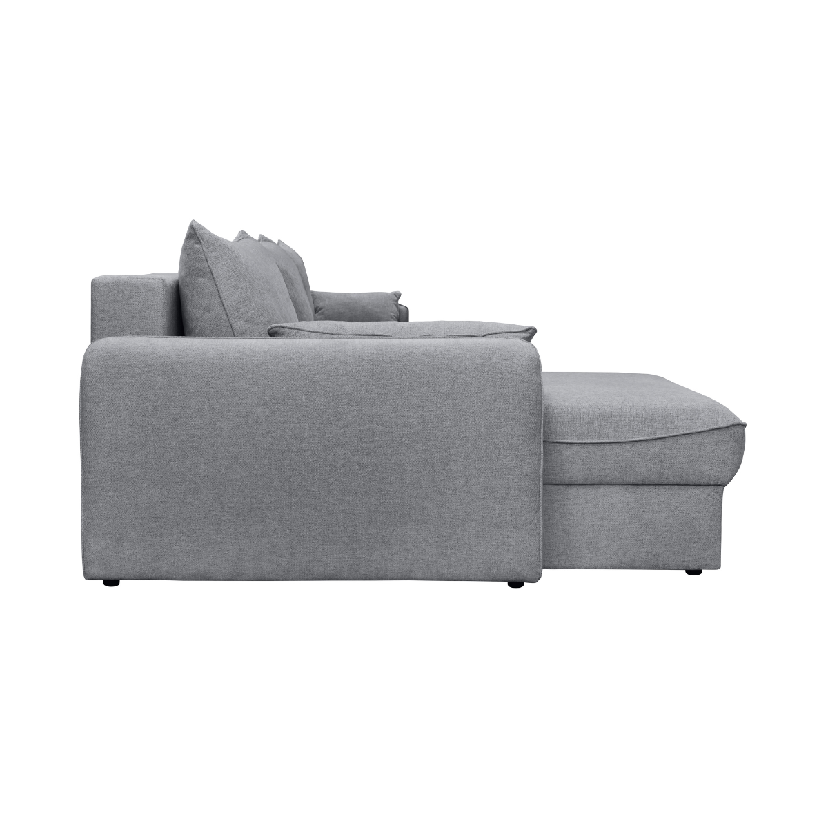 Canapé d'angle convertible avec coffre 3 places L260 cm - NAOMI gris, CALICOSY