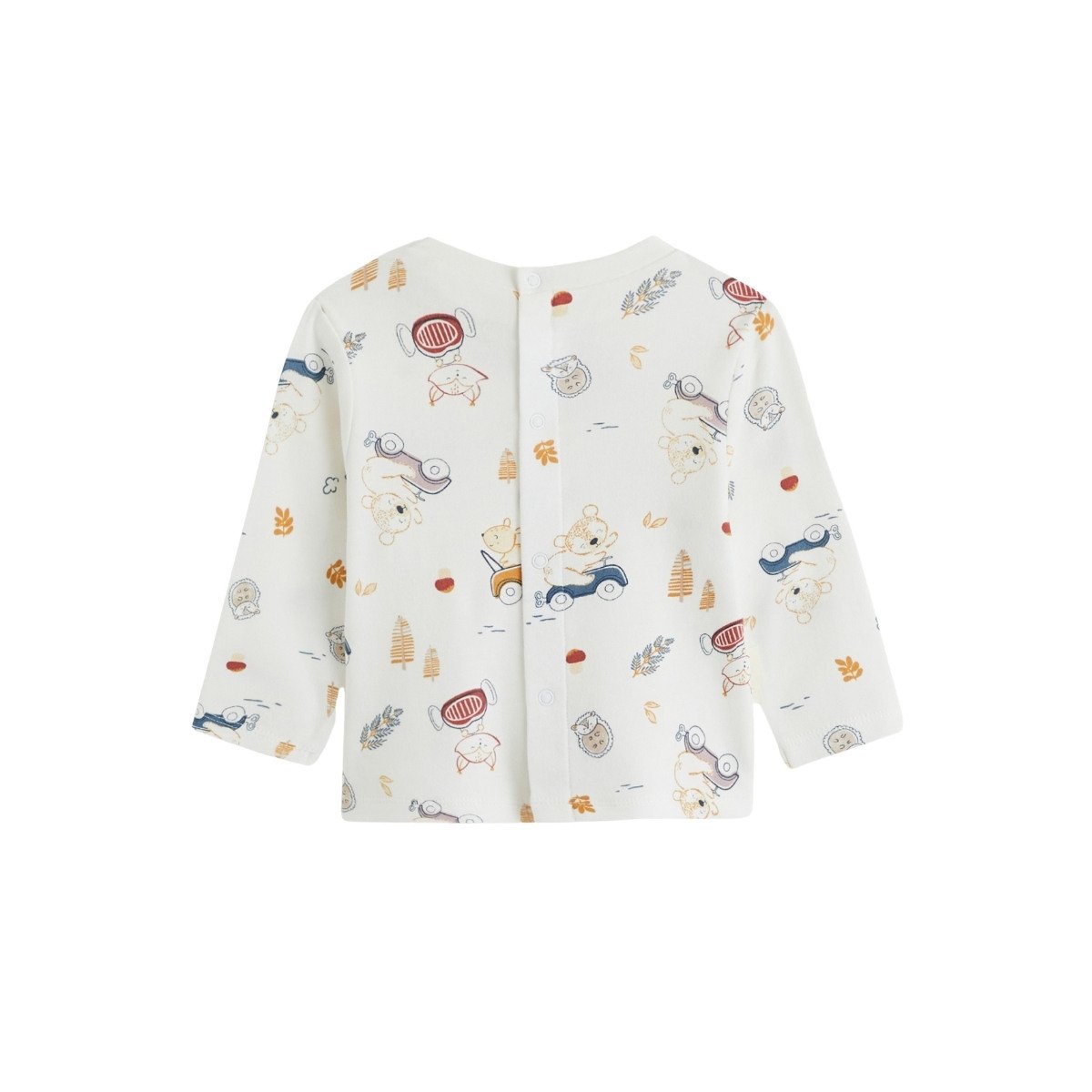 Ensemble salopette bébé en coton matelassé et t-shirt Emile bleu, PETIT BEGUIN