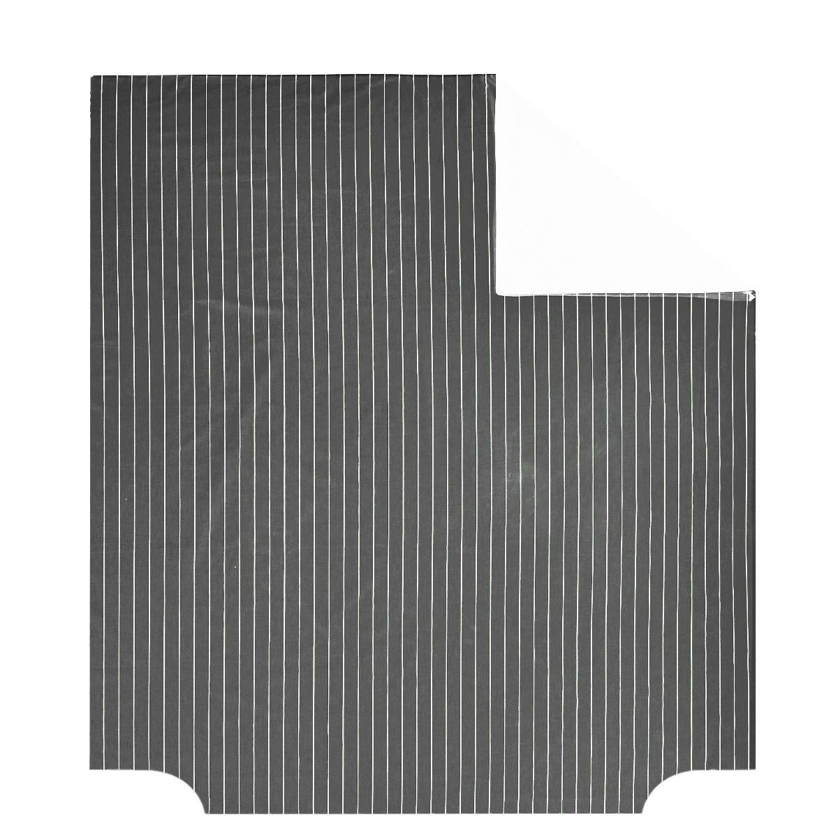 Parure housse de couette percale de coton avec 2 taies 65x65 cm TOLSTA anthracite, SENSEI MAISON