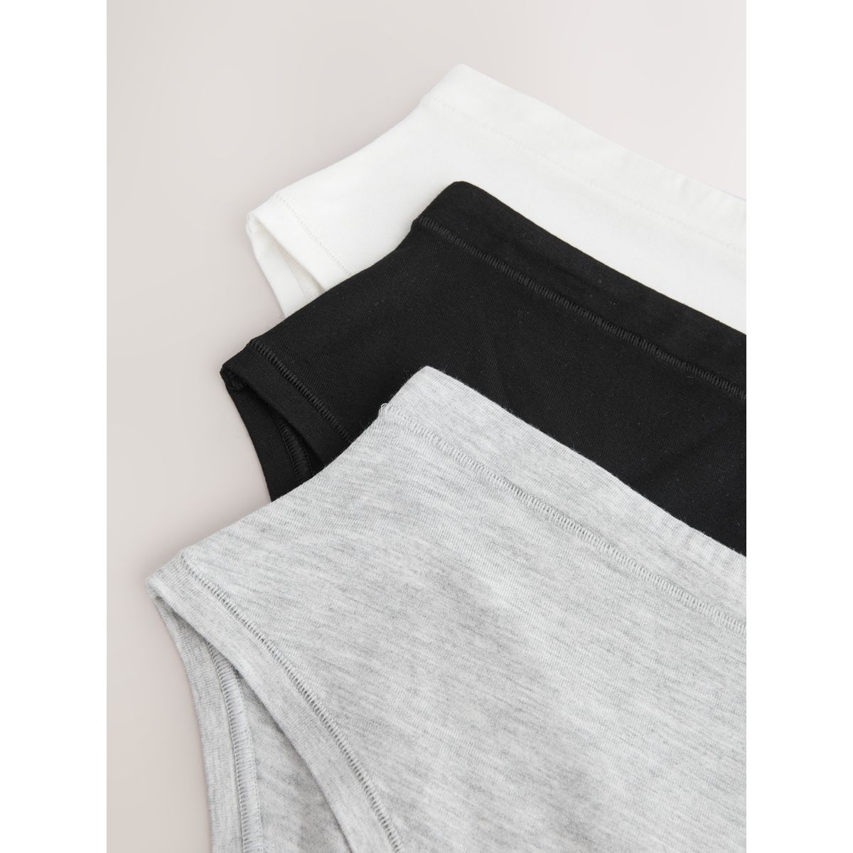 Culotte en coton confortable, lot de 3 noir/crème, NEXT