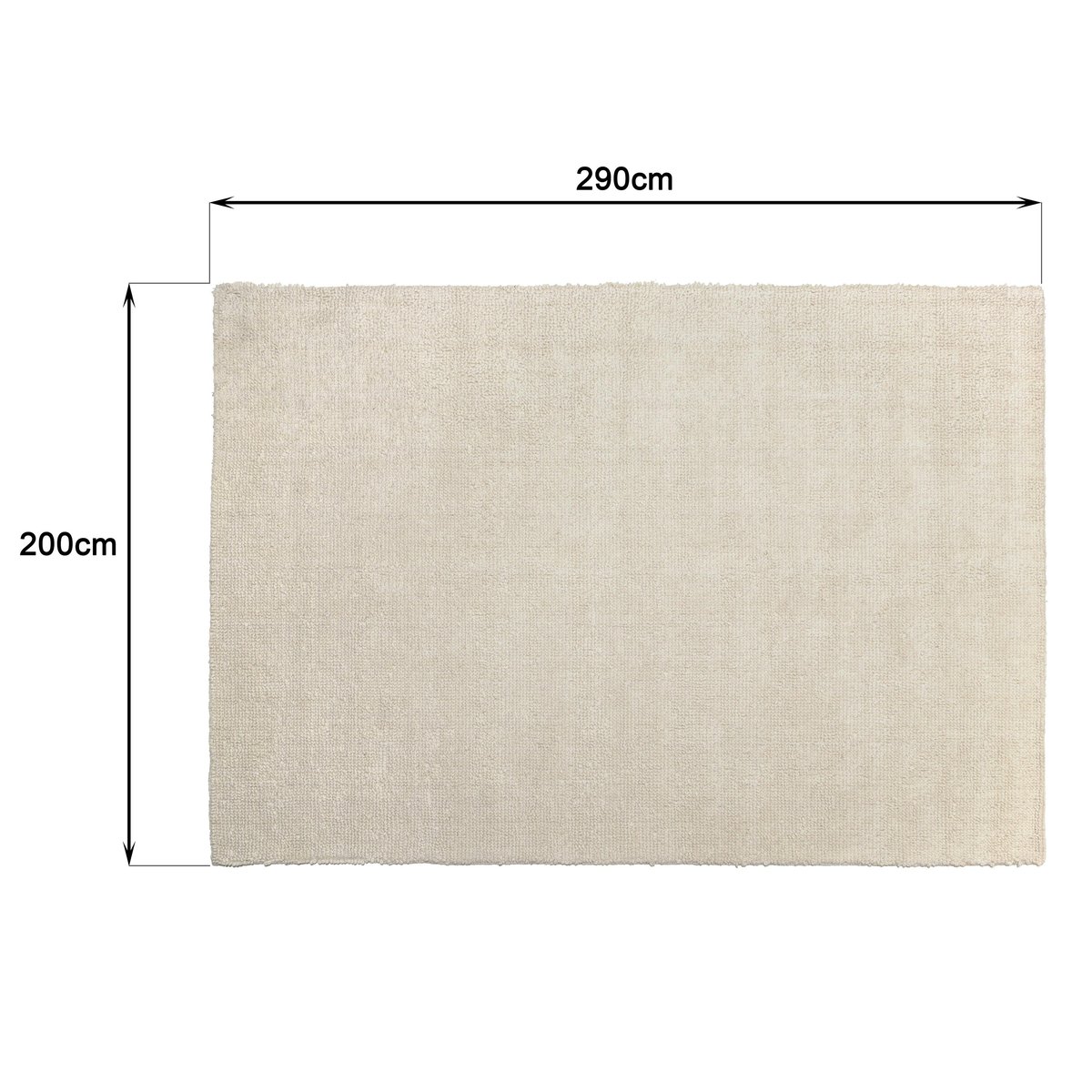Tapis rectangulaire 200 x 290 laine bouclée ivoire ecru, PIER IMPORT