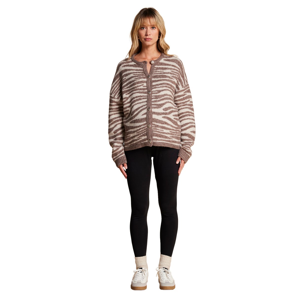 Gilet motif zébré grossesse beige, ENVIE DE FRAISE