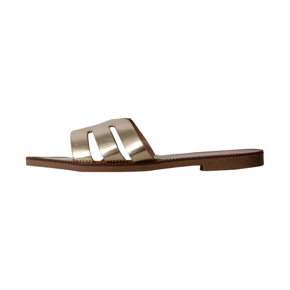 Mules Plates Cuir La Bottine Souriante Paris or, ENZA NUCCI