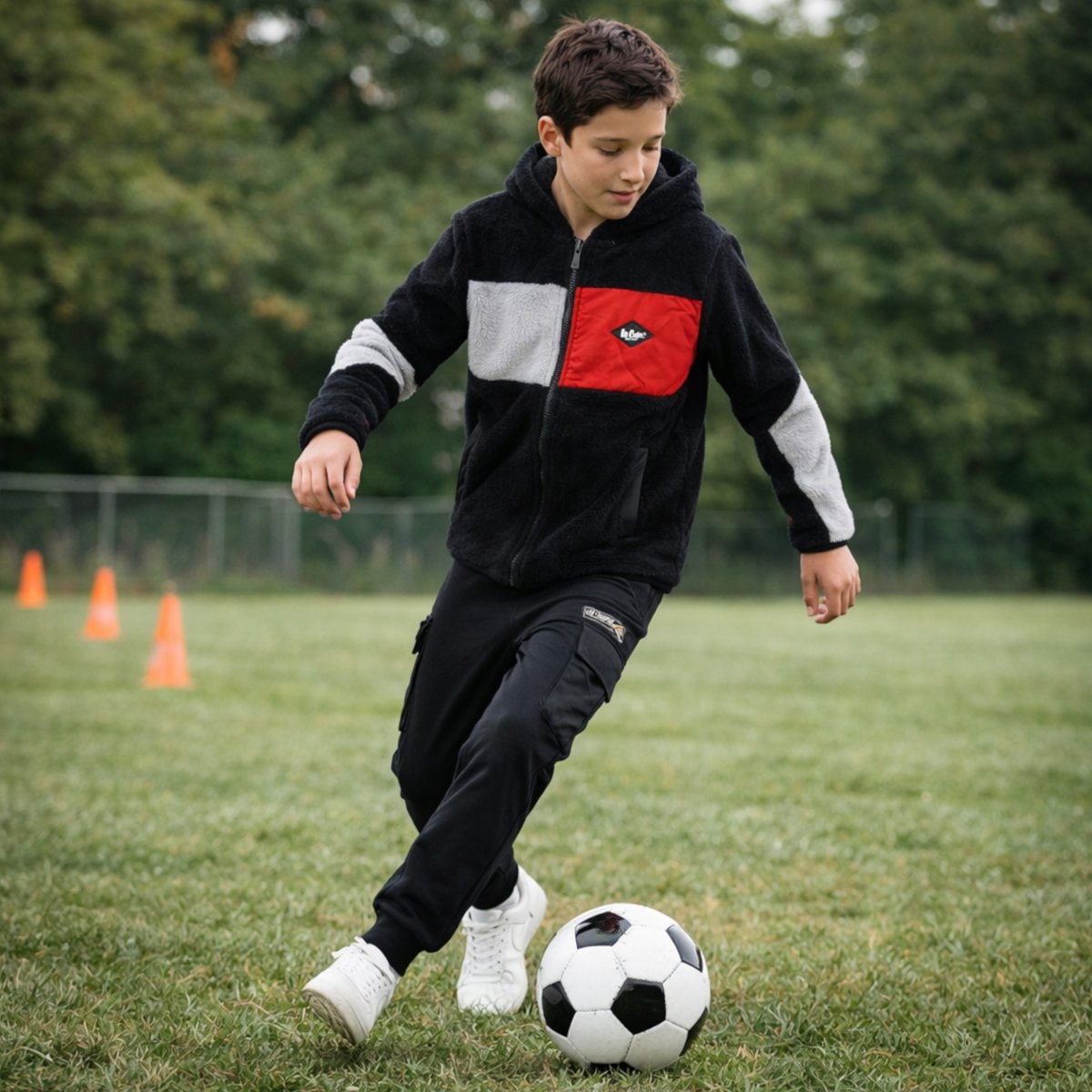 Ensemble veste zippée à capuche et pantalon de jogging STREET KID noir, LEE COOPER