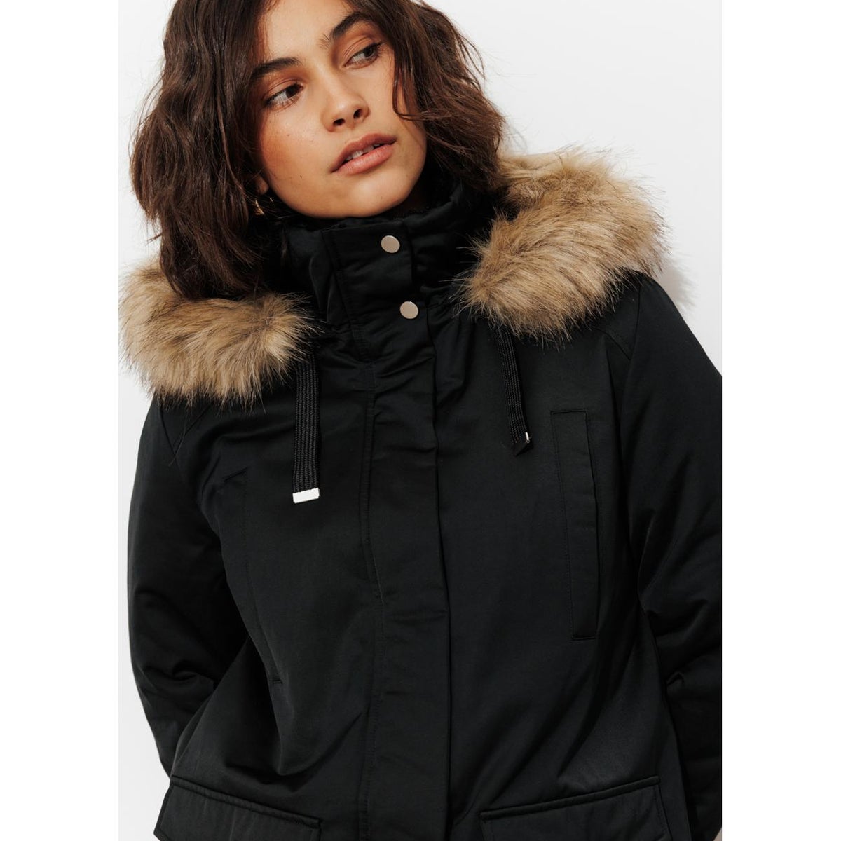 Parka chaude à capuche noir, PROMOD