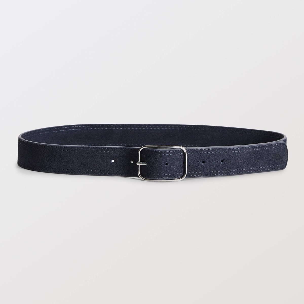 Ceinture 4cm en croûte de cuir marine, MONOPRIX