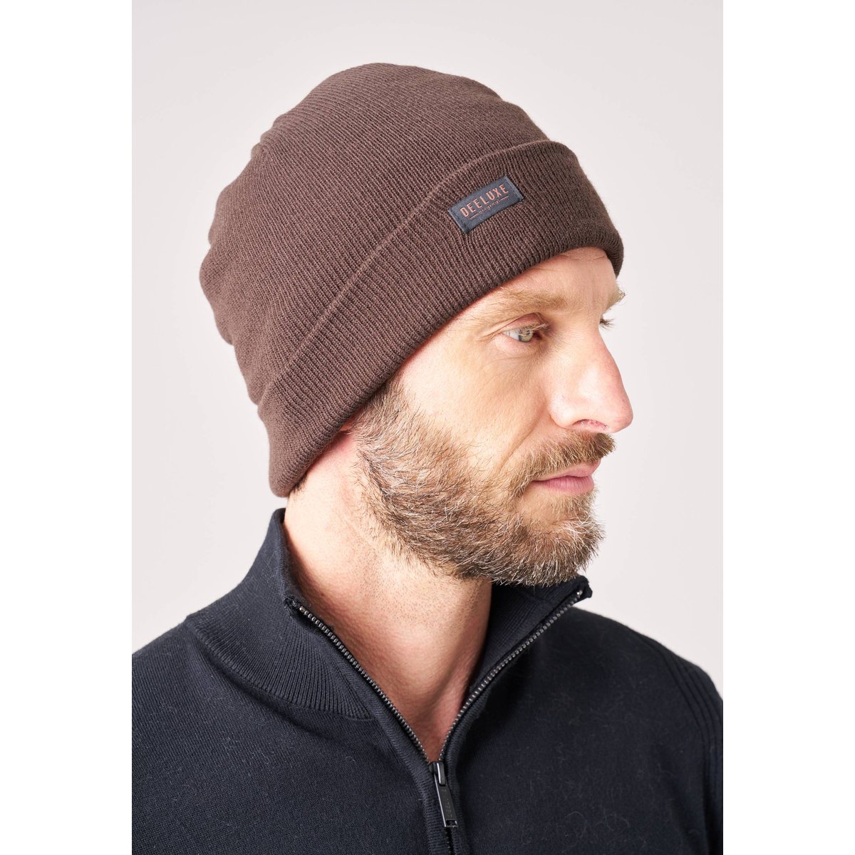 Bonnet homme maille douce MALCOLM walnut, DEELUXE