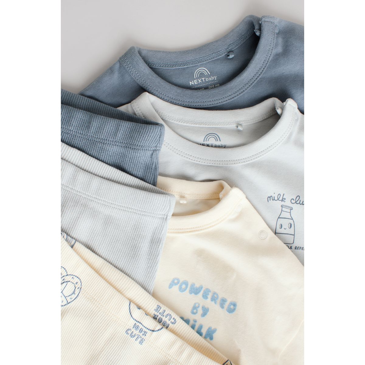 Ensemble 6 pièces avec haut et legging bébé club du lait bleu, NEXT
