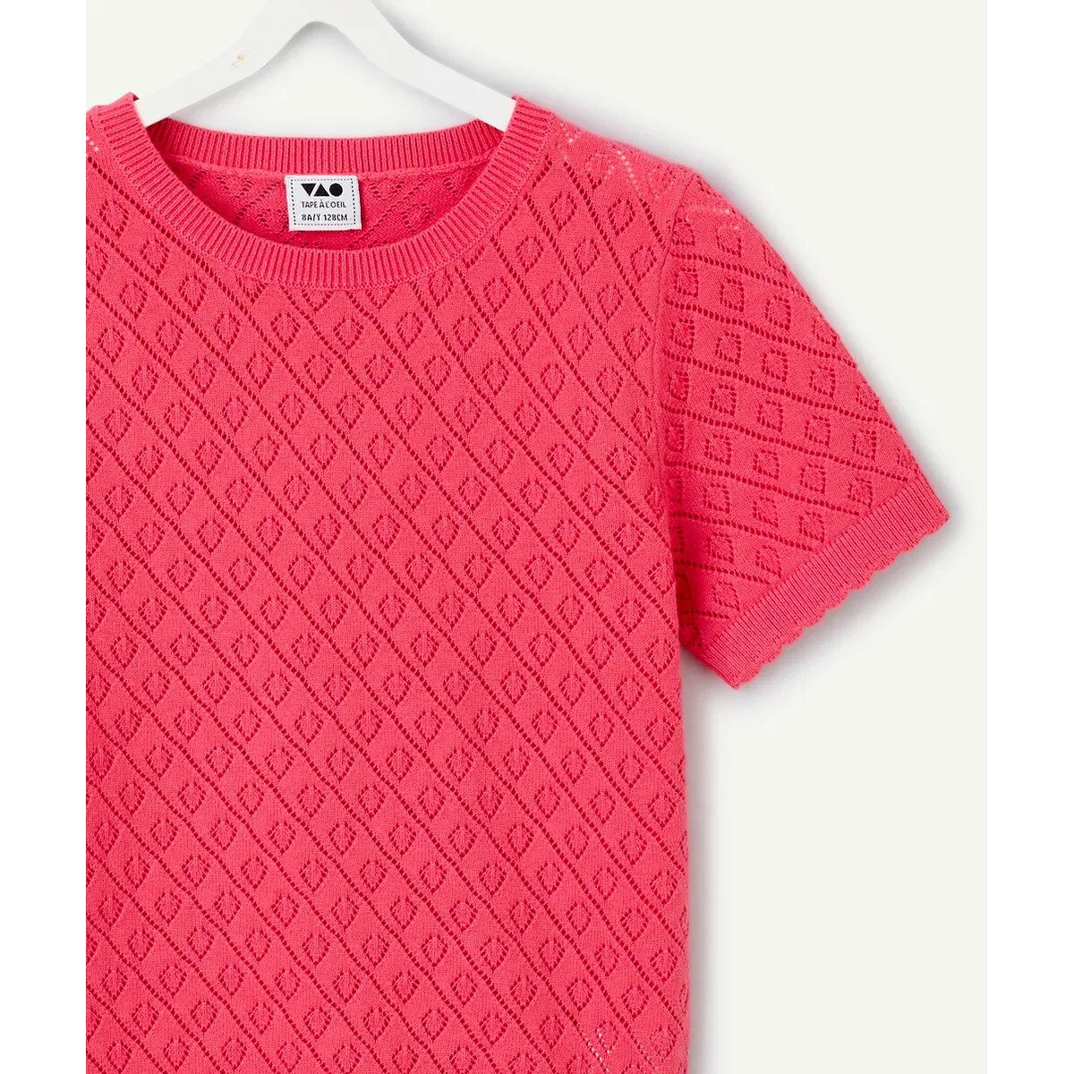 Organic Cotton Pointelle Jumper pink, TAPE A L'OEIL