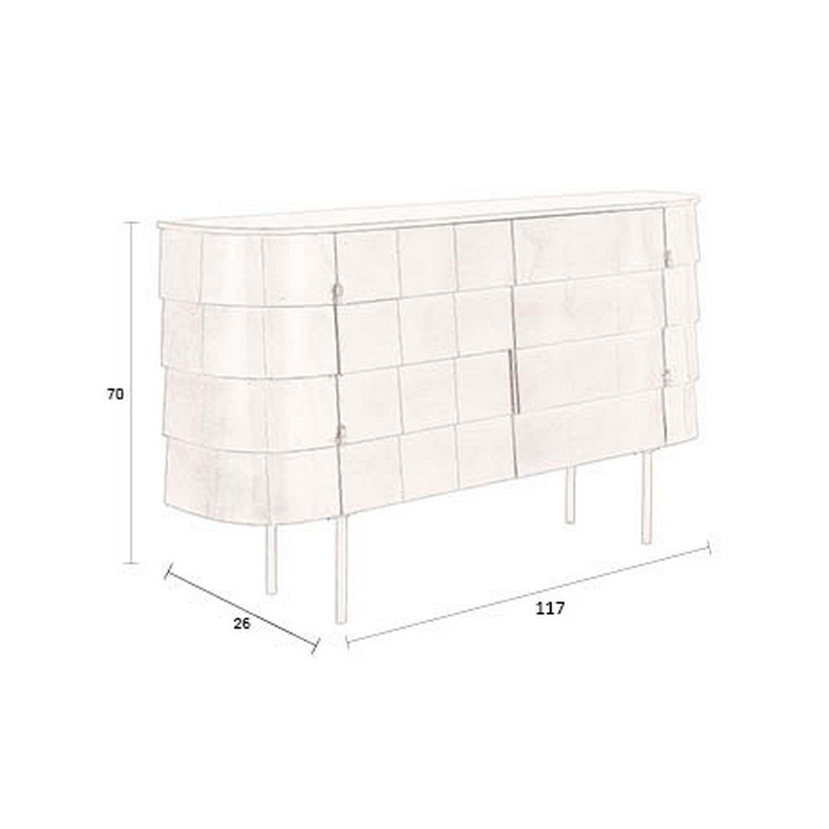 Commode originale en métal L117 - HANNA or, DUTCHBONE