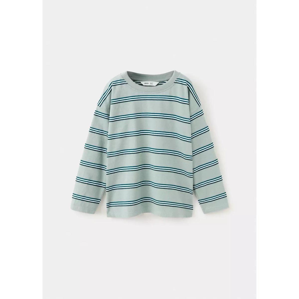 T-shirt 100 % coton rayures vert d´eau, MANGO BABY