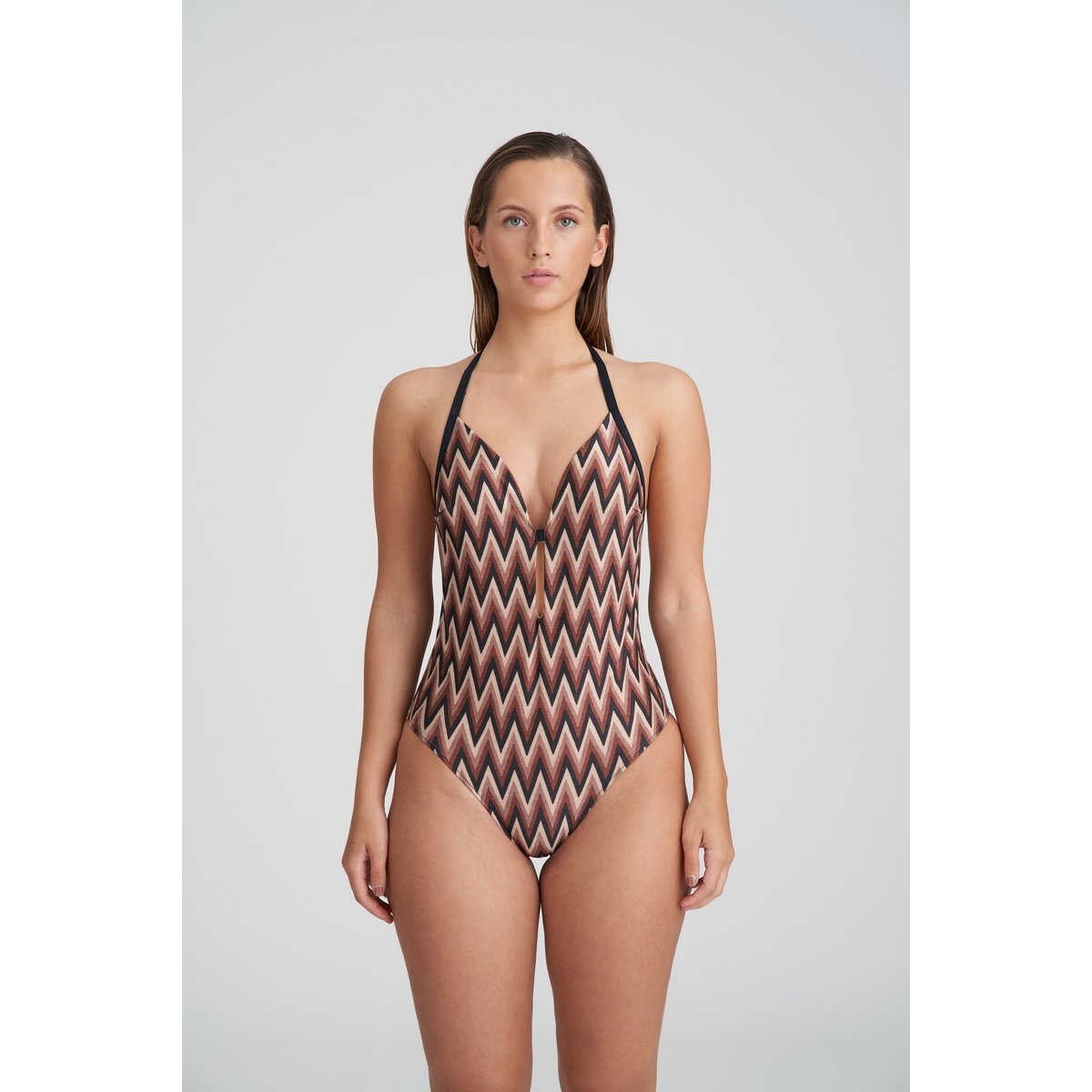 Maillot sans arm. plongeant SU ANA marron - miramar, MARIE JO