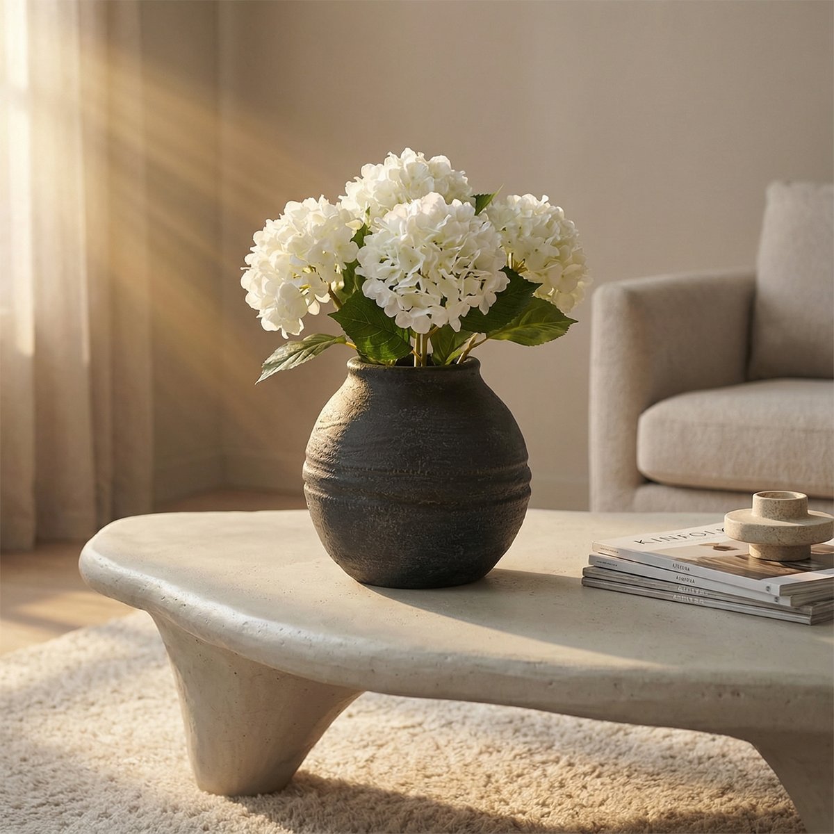 Vase en métal D21 ELVEA noir, SIA DECO