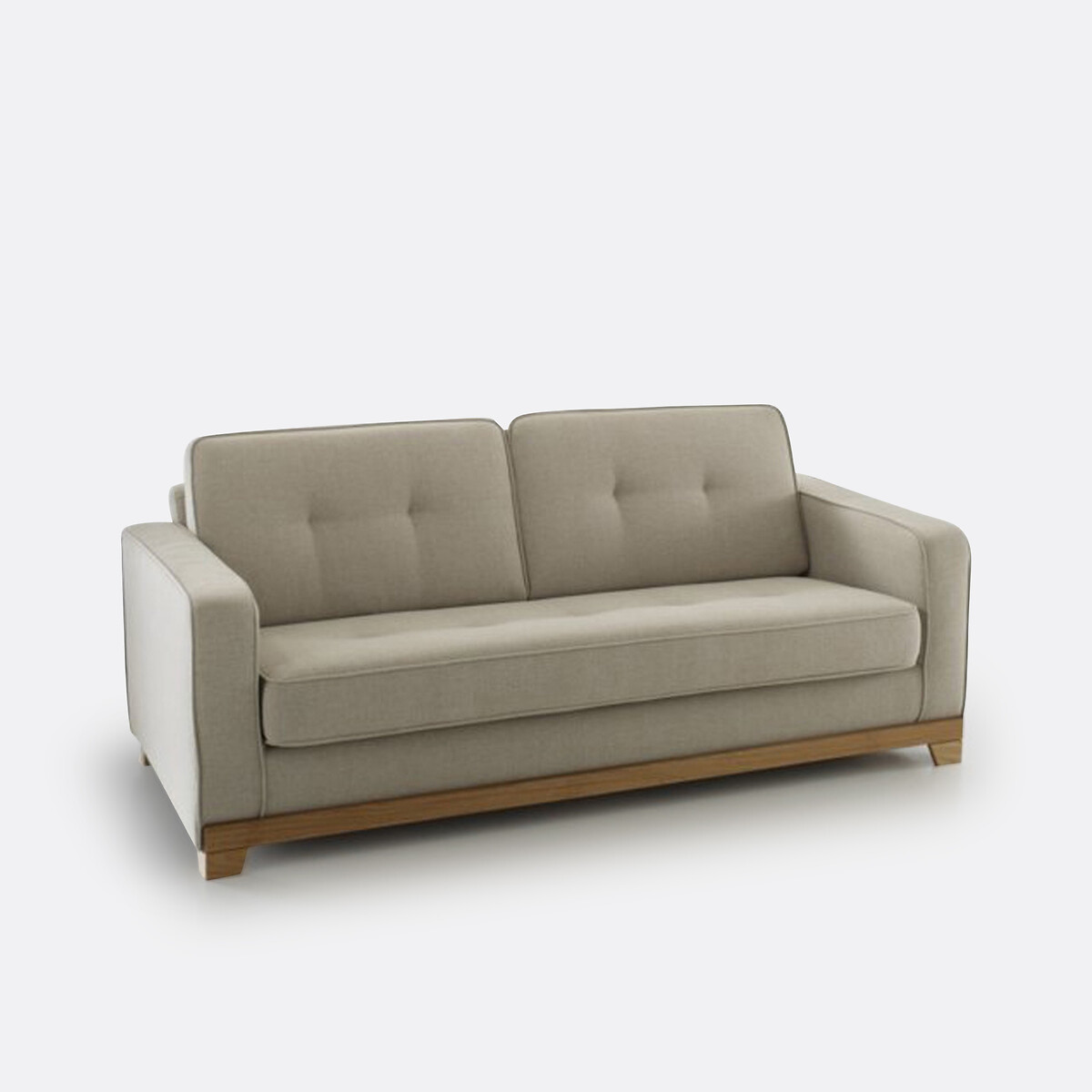 Divano letto in poliestere mélange 2 o 3 posti Ajis beige naturale, SO'HOME