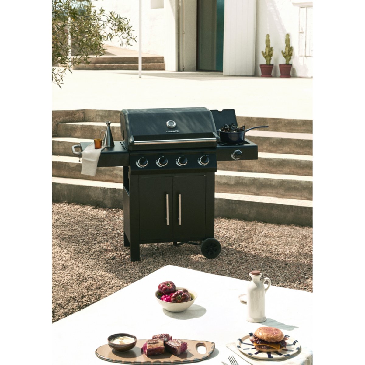 Barbecue à gaz BBQ GAS BURNER PRO 4 brûleurs et 1 brûleur latéral (17kw), CREATE