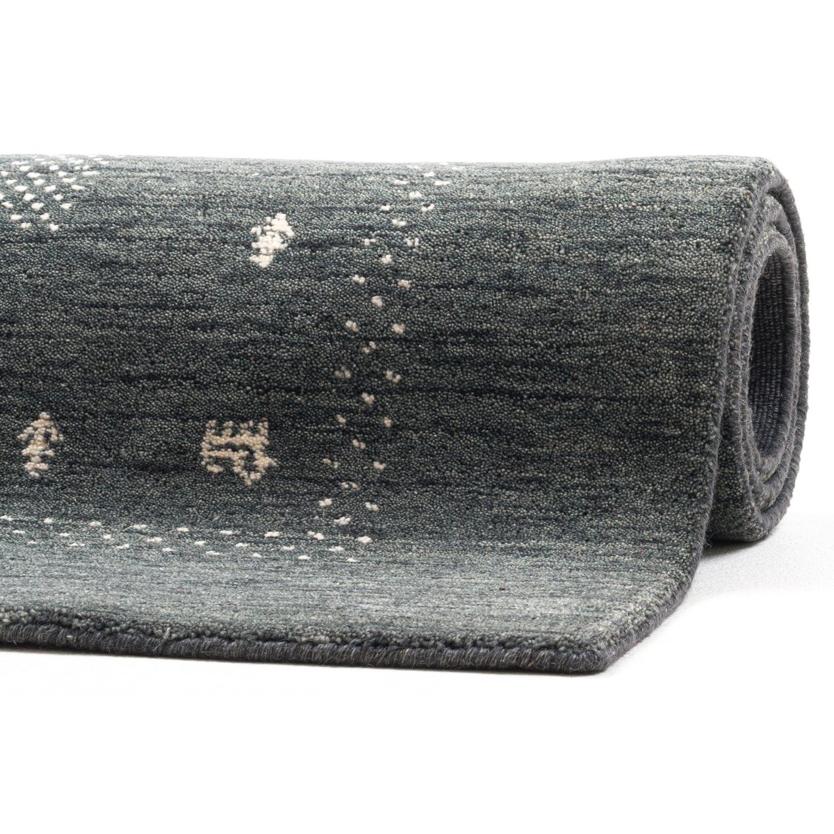 Tapis gabbeh tufté New York laine d'argentine gris foncé, THEKO