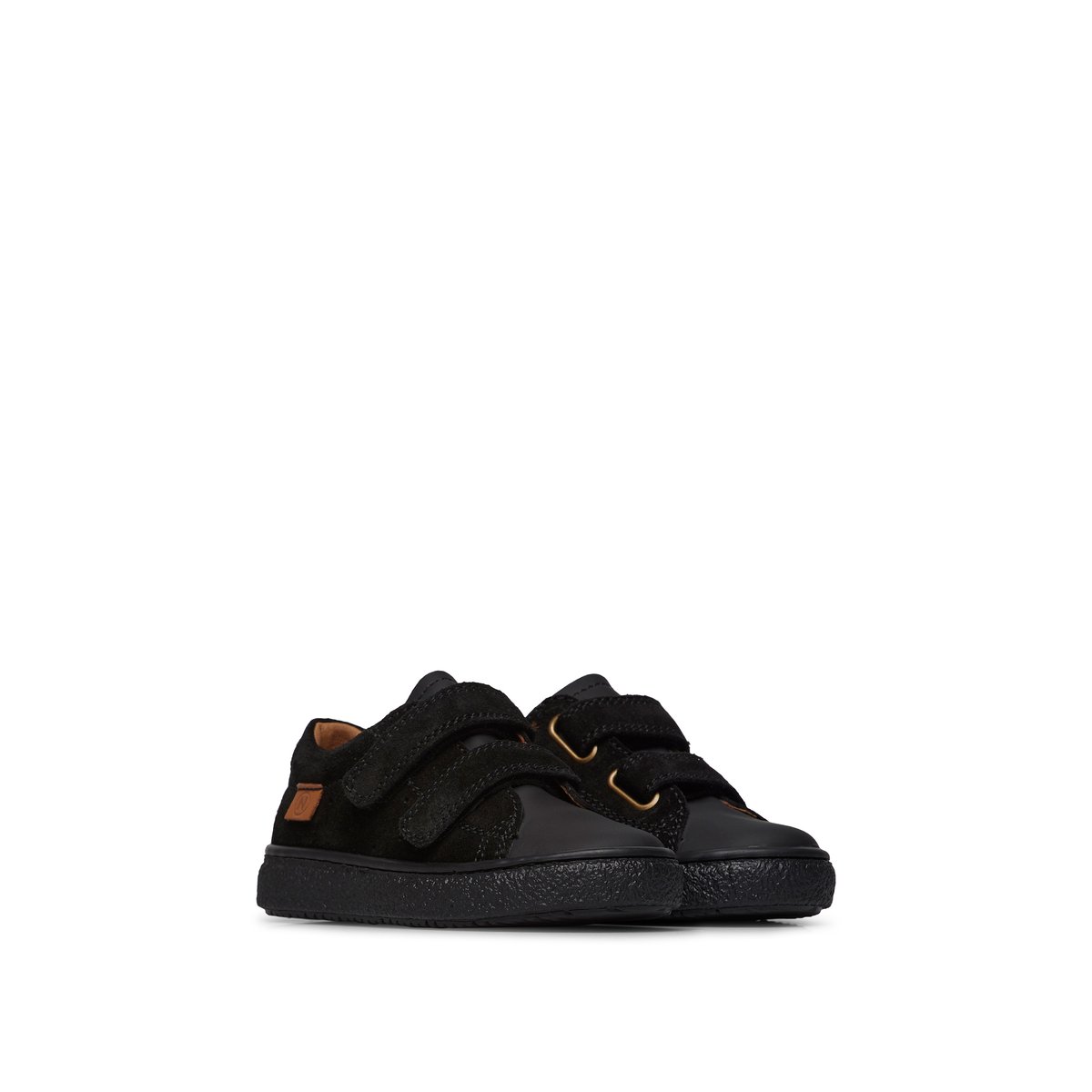 Baskets en cuir et synthétique CAREX VL noir, NATURINO