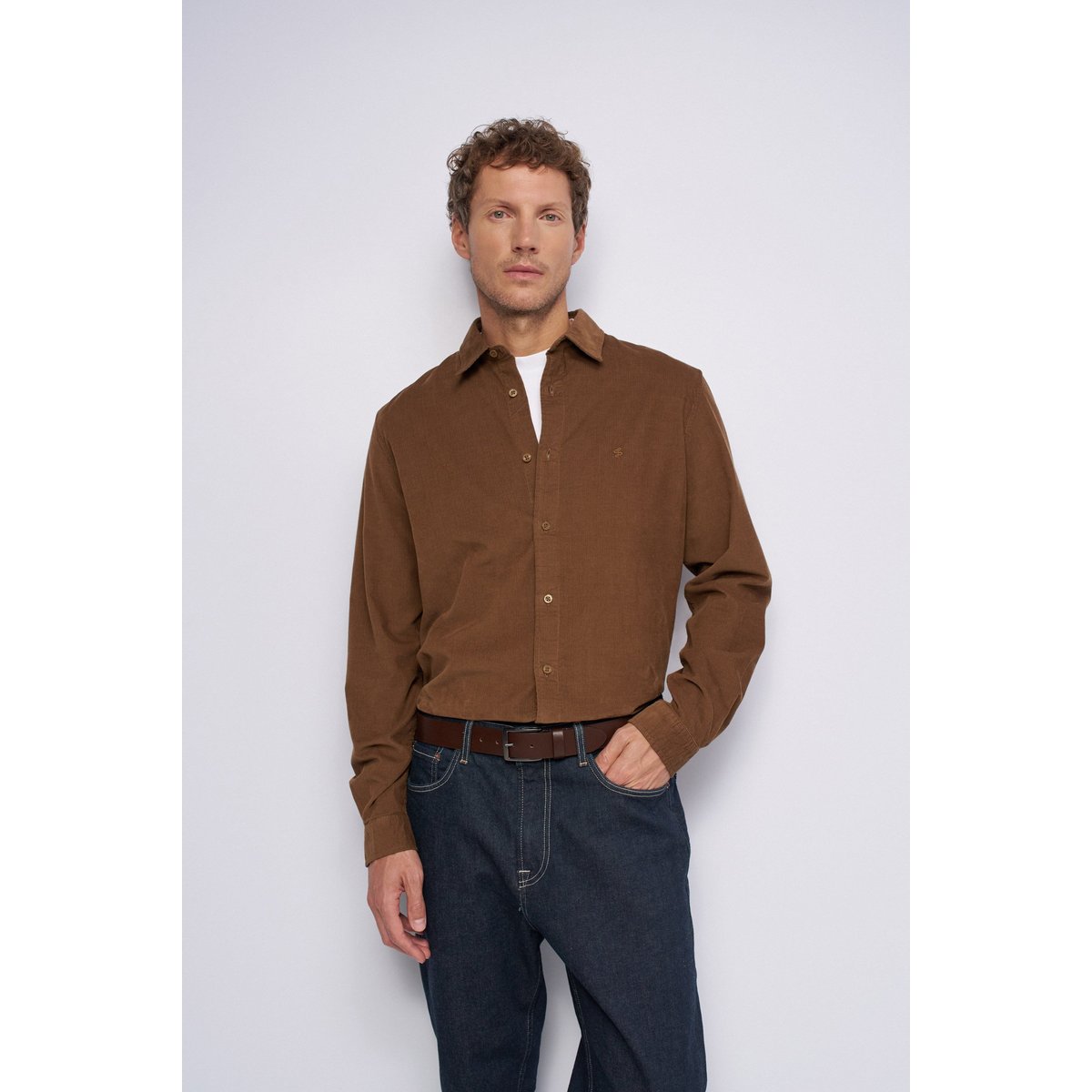 CHEMISE EN VELOURS CÔTELÉ marron, SALSA JEANS