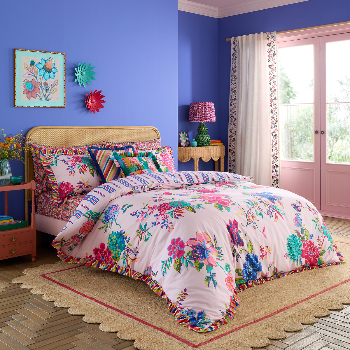 Flourish Floral 100% Cotton Reversible Duvet Cover Set multi-coloured, SOPHIE ROBINSON