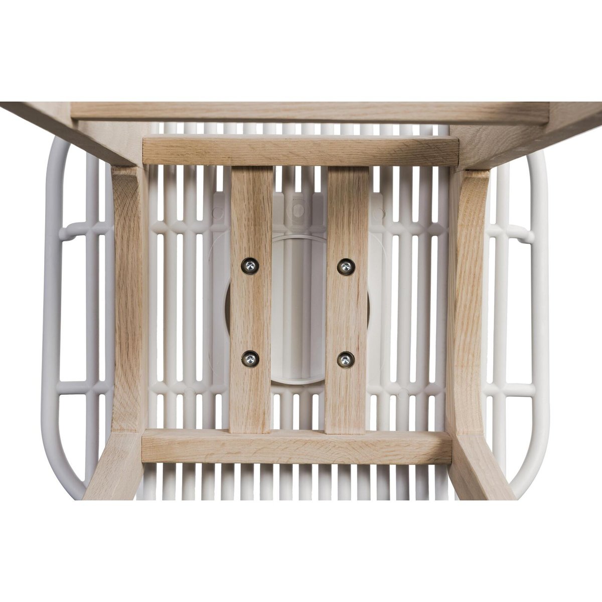 Lot de chaises d'îlot et bar en chêne et assise plastique 65cm MALMO | Lot de 8 blanc, MOB IN