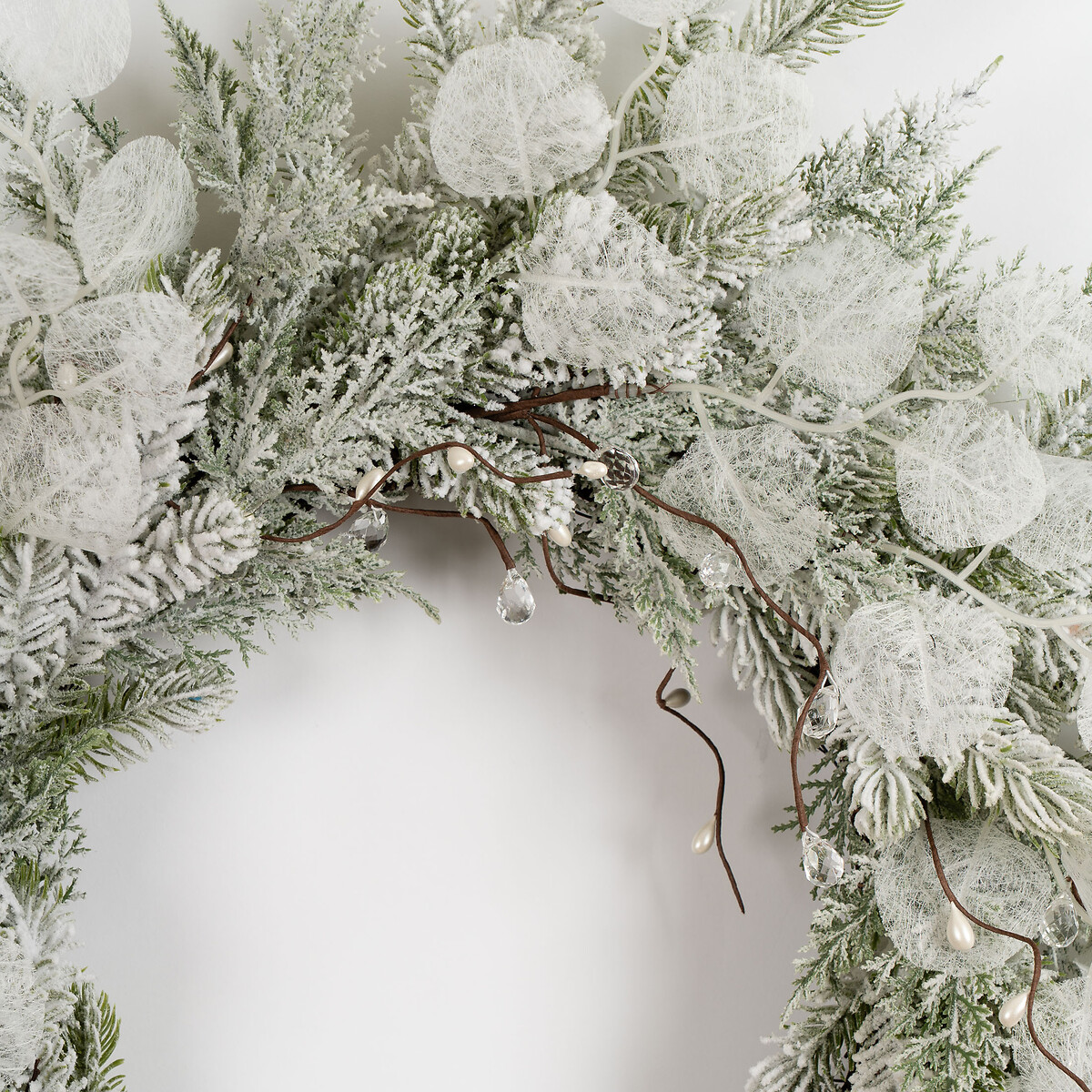 60cm Snowy Sparkle Eucalyptus Wreath white, SO'HOME