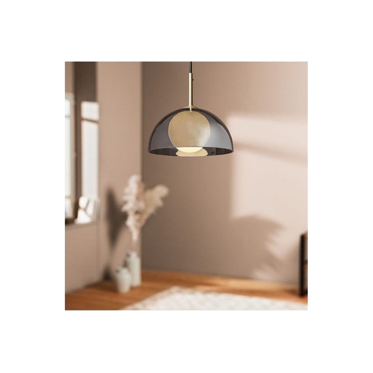 Suspension Verre Lumea Noire Et Dorée noir, DECORATIE