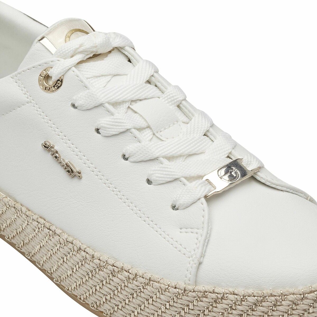 Trainers with Rope-Effect Sole white/gold-coloured, TAMARIS