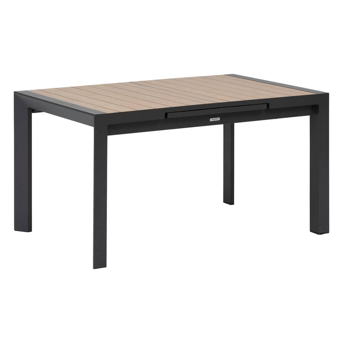 Table de jardin extensible 8 places en aluminium effet bois ÉVASION miel, HESPERIDE