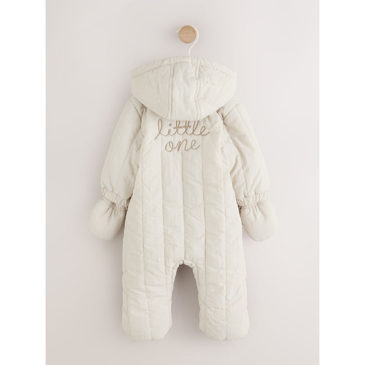 Combinaison bébé en nylon matelassé crème, NEXT