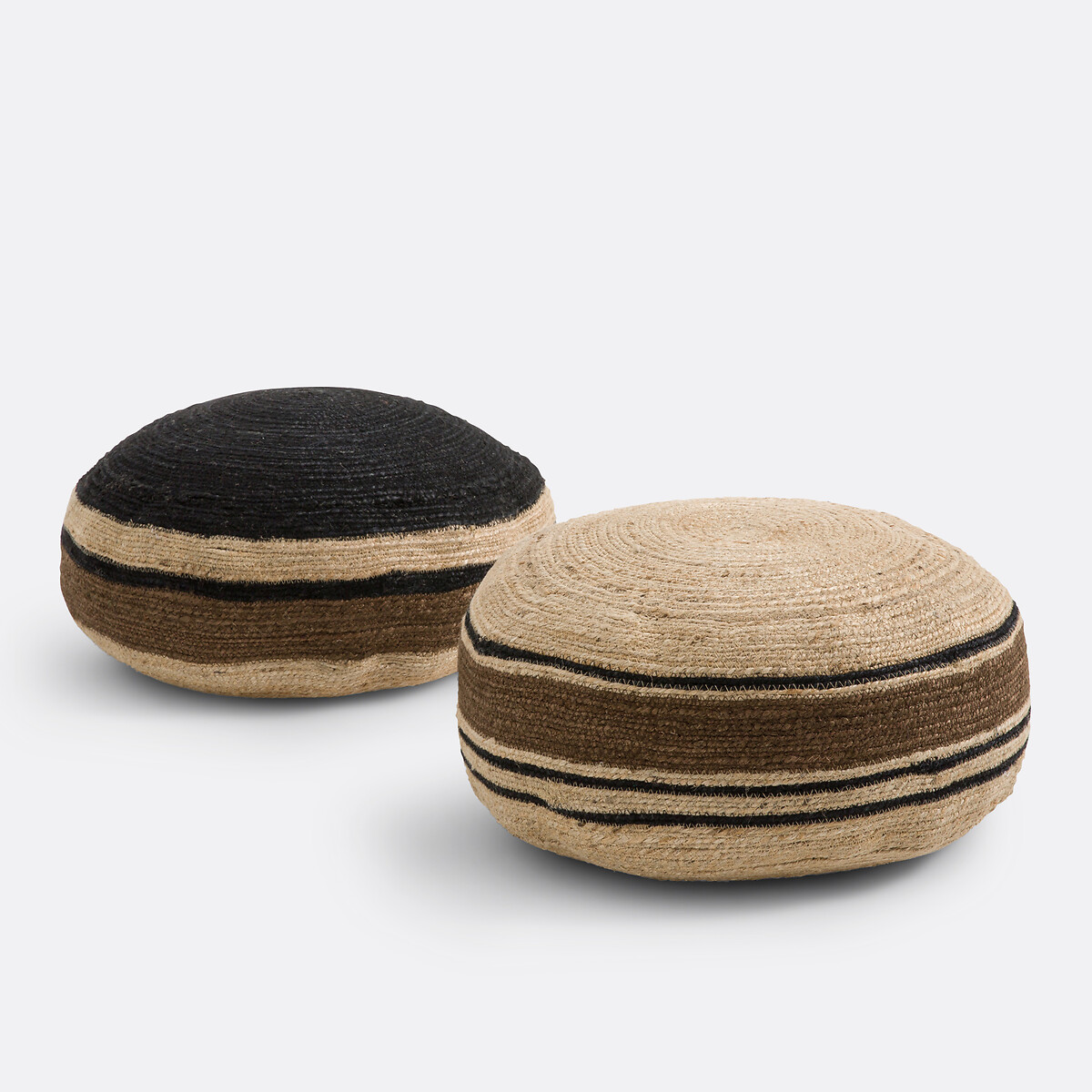 Pouf Tahani aus Jute-Geflecht natur/havanna, LA REDOUTE INTERIEURS
