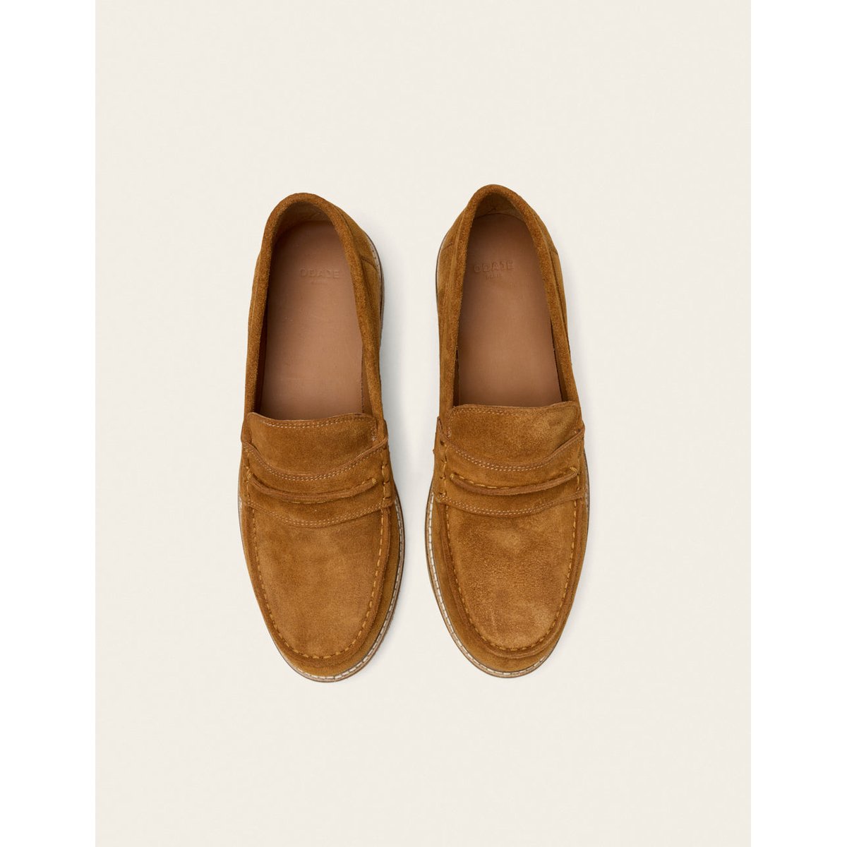 Mocassins IRVIN suède ambre, ODAJE