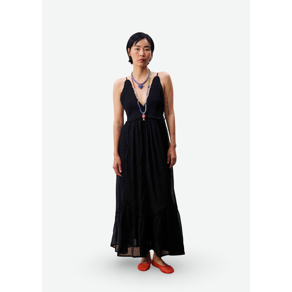 Robe longue PHILYRA noir, FRNCH