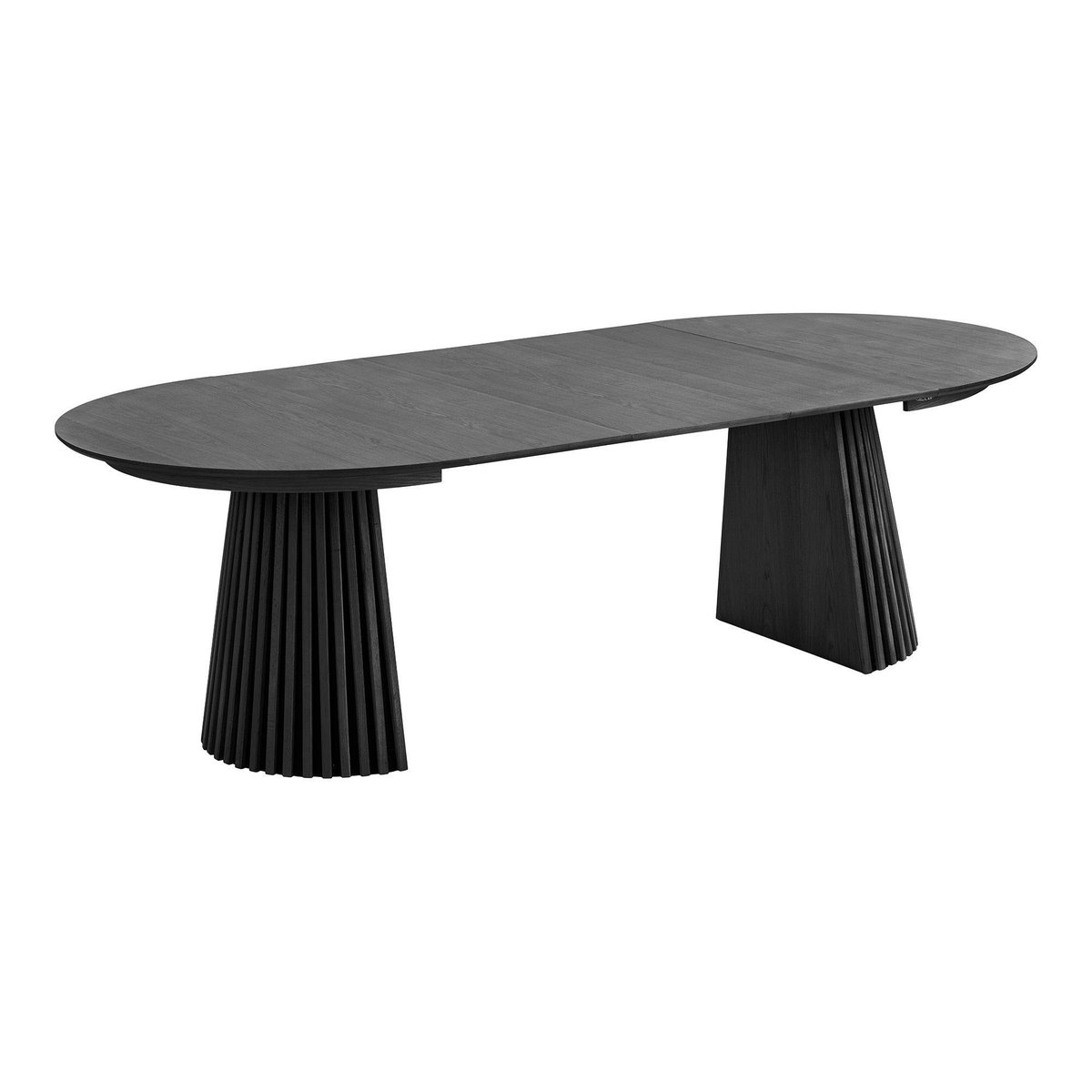 Table ronde extensible avec pied baguette AMSTERDAM chêne noir (10 places), PIER IMPORT