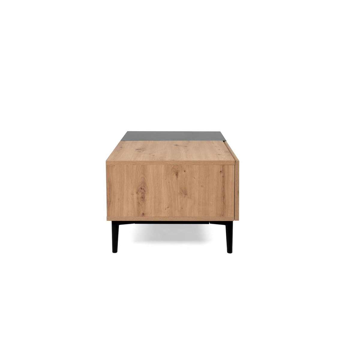 Table basse avec rangement décor bois et noir ALVA bois naturel, PIER IMPORT