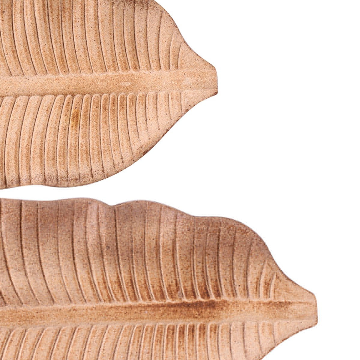 Set de 2 vide-poches en bois feuilles bois, WADIGA