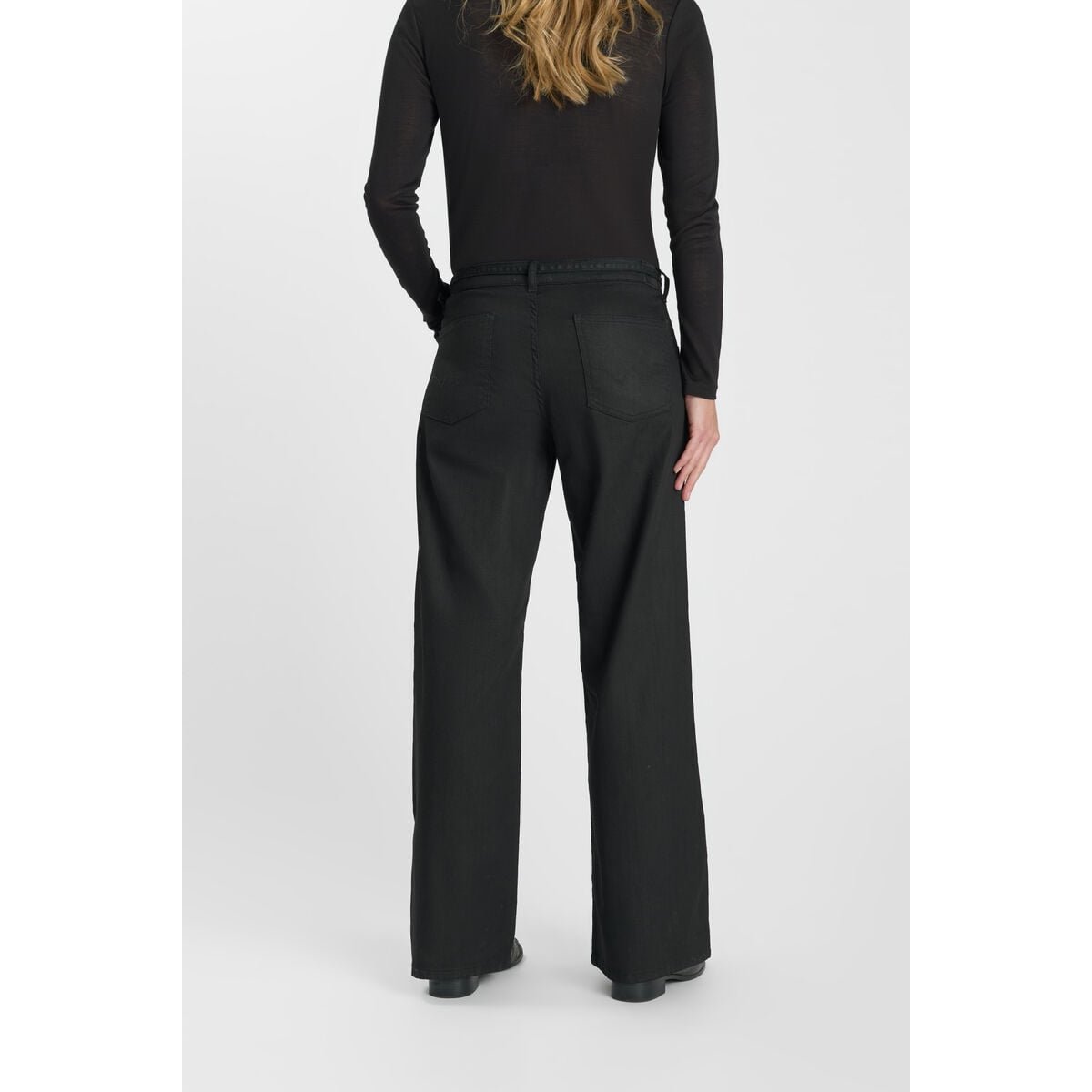 Jeans loose, large wide leg , longueur 34 black, LE TEMPS DES CERISES