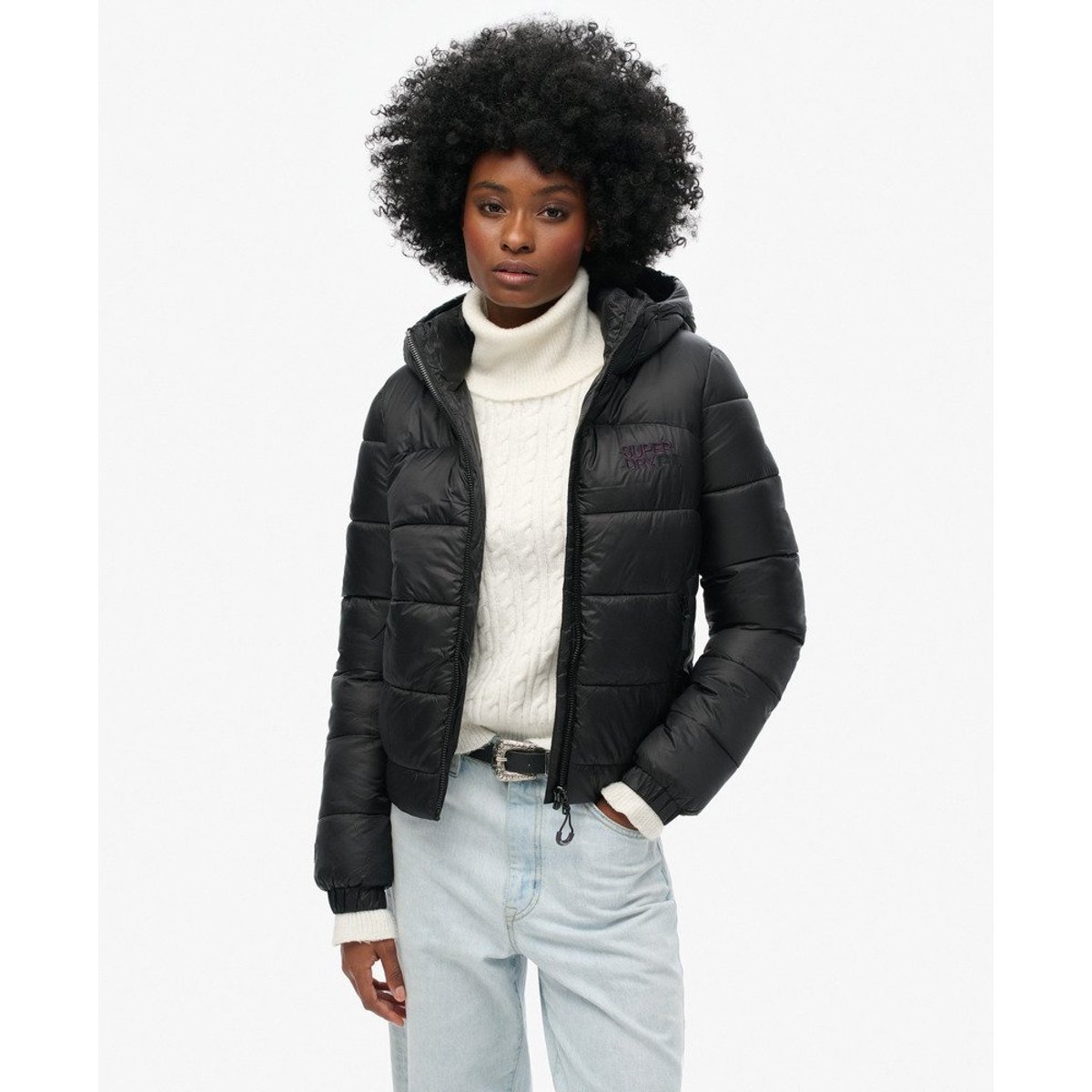 Veste aviateur rembourrée Sports noir, SUPERDRY