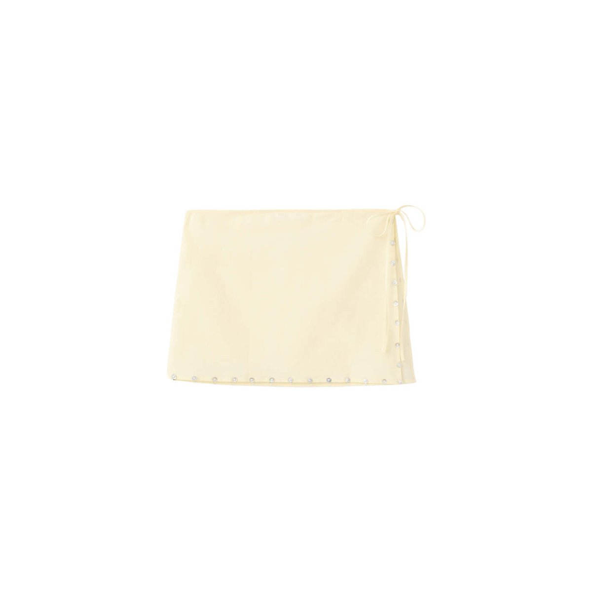 Jupe en coton détails boutons jaune pastel, MANGO