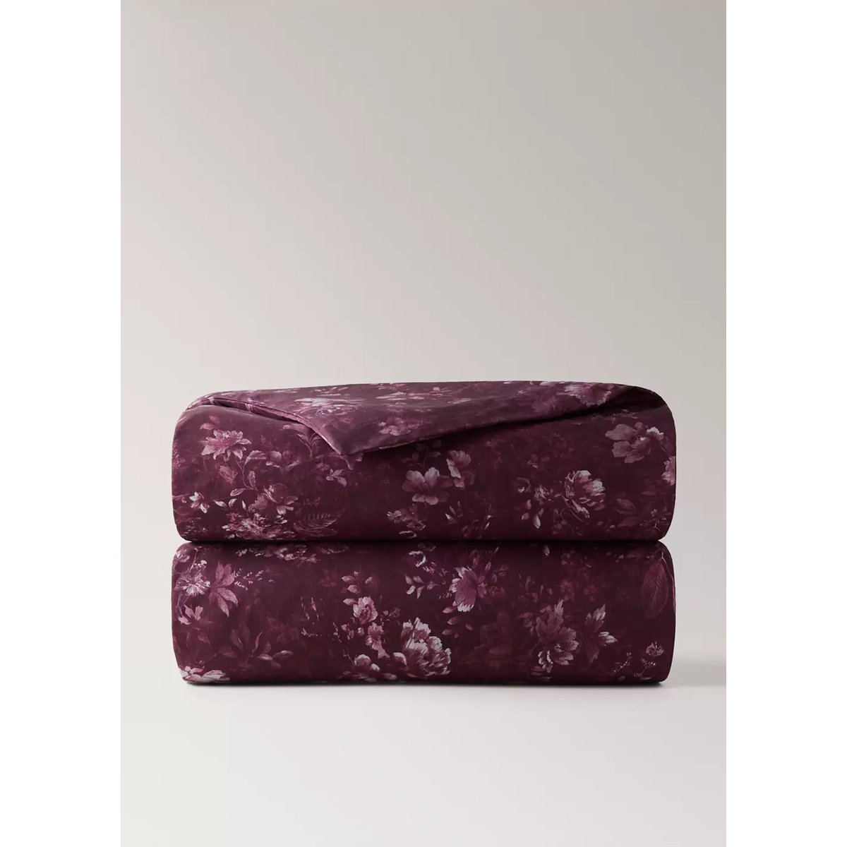 Housse de couette 100 % percale de coton Lit 135/140 cm lie de vin, MANGO HOME
