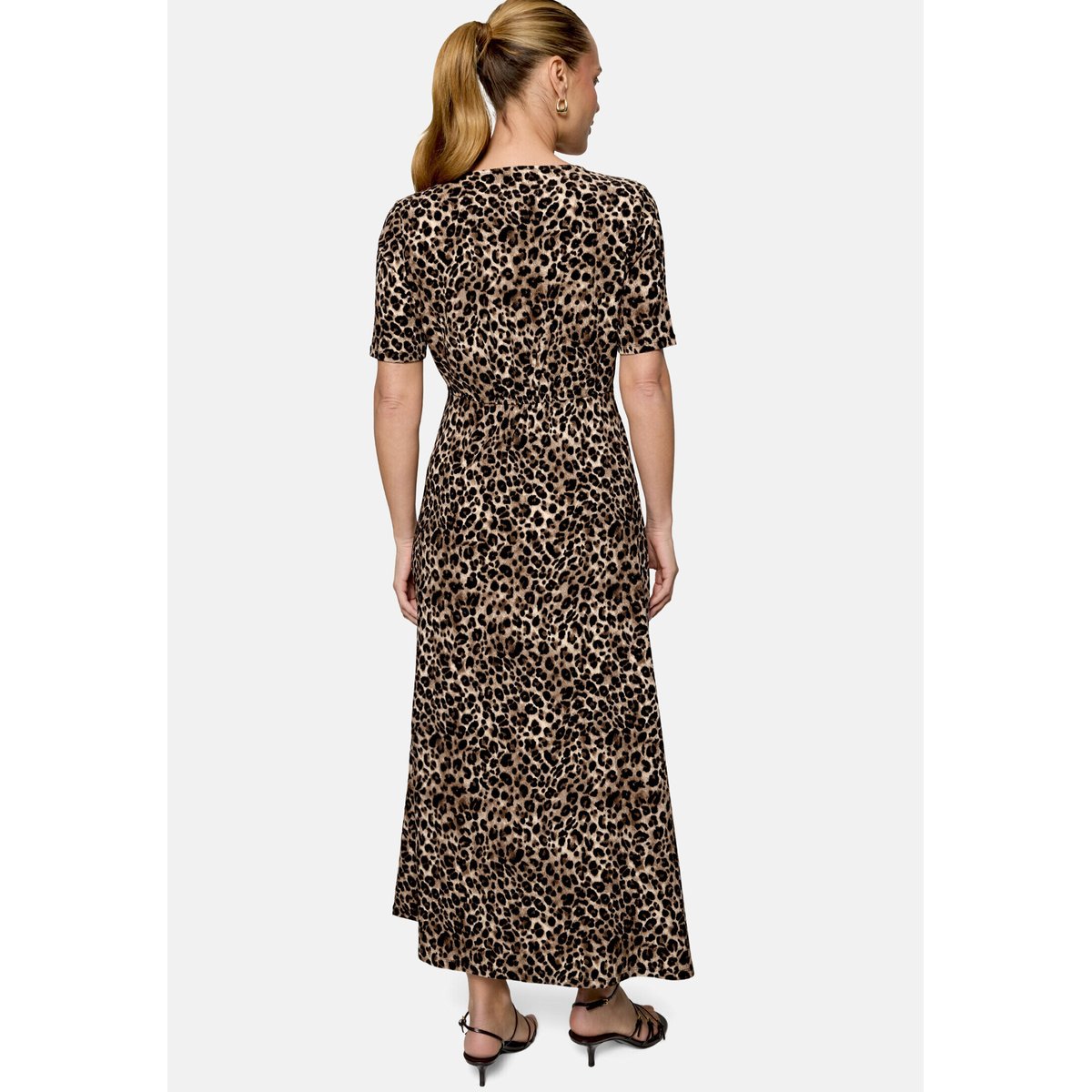 Robe longueur midi à imprimé animalier beige/black, ZERO
