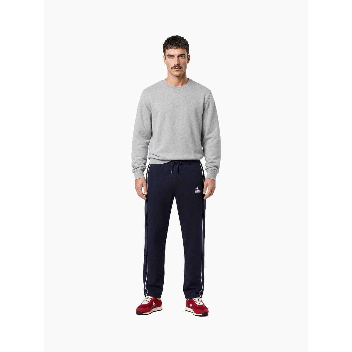 Pantalon droit en double face avec liseré blanc Tricolores sky captain, LE COQ SPORTIF
