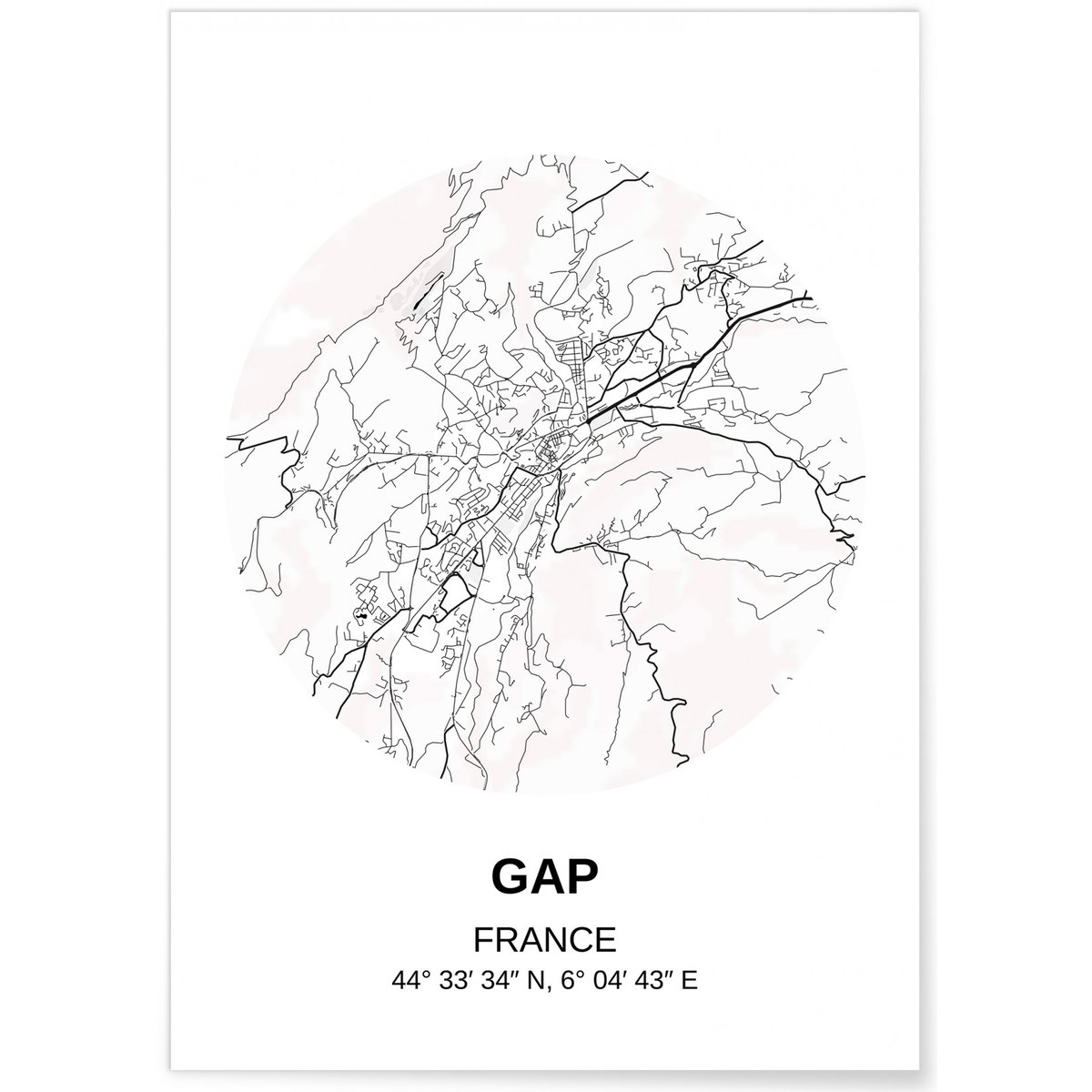 Affiche Carte Gap blanc, L'AFFICHERIE