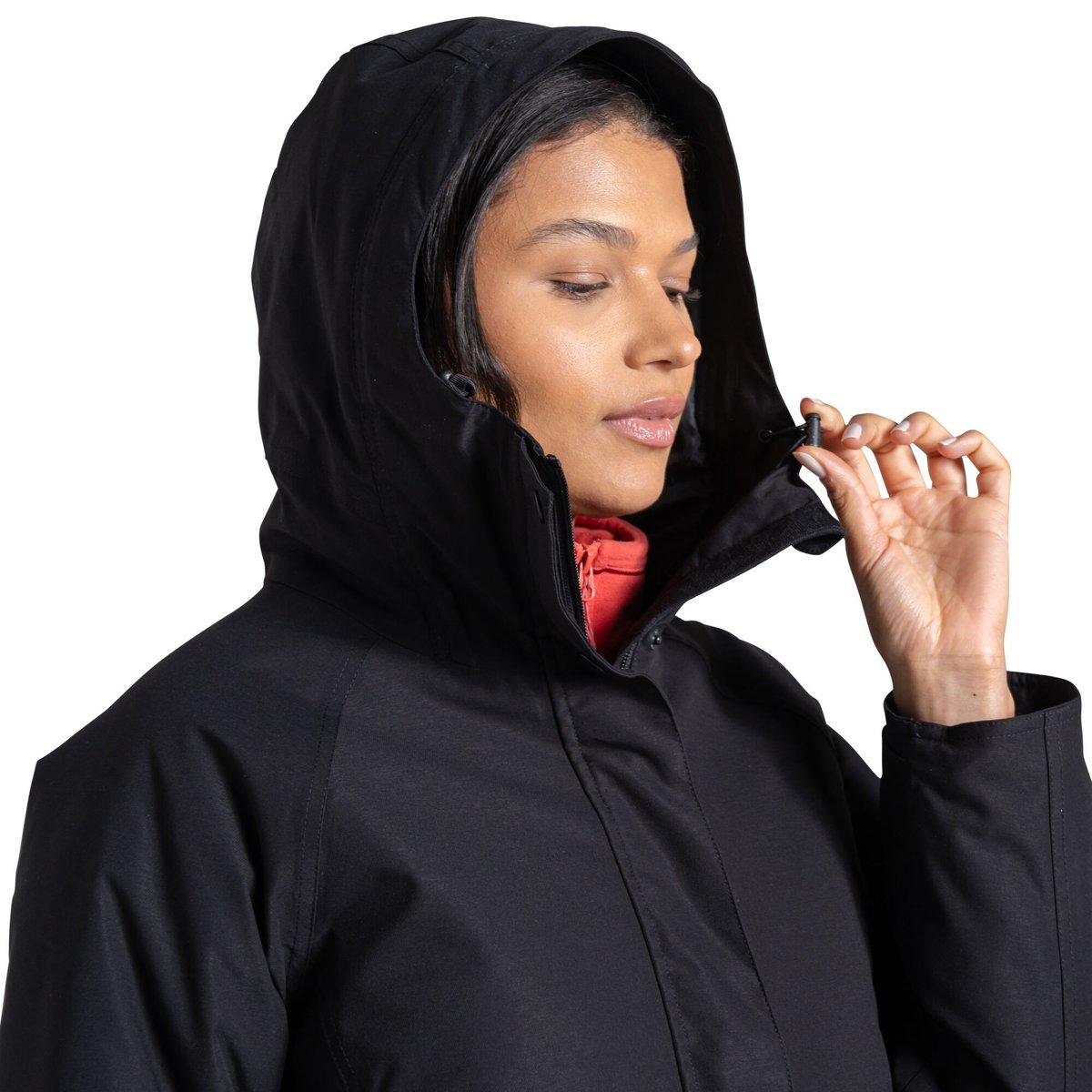 Veste imperméable longue et unie à capuche ROSALIND noir, CRAGHOPPERS