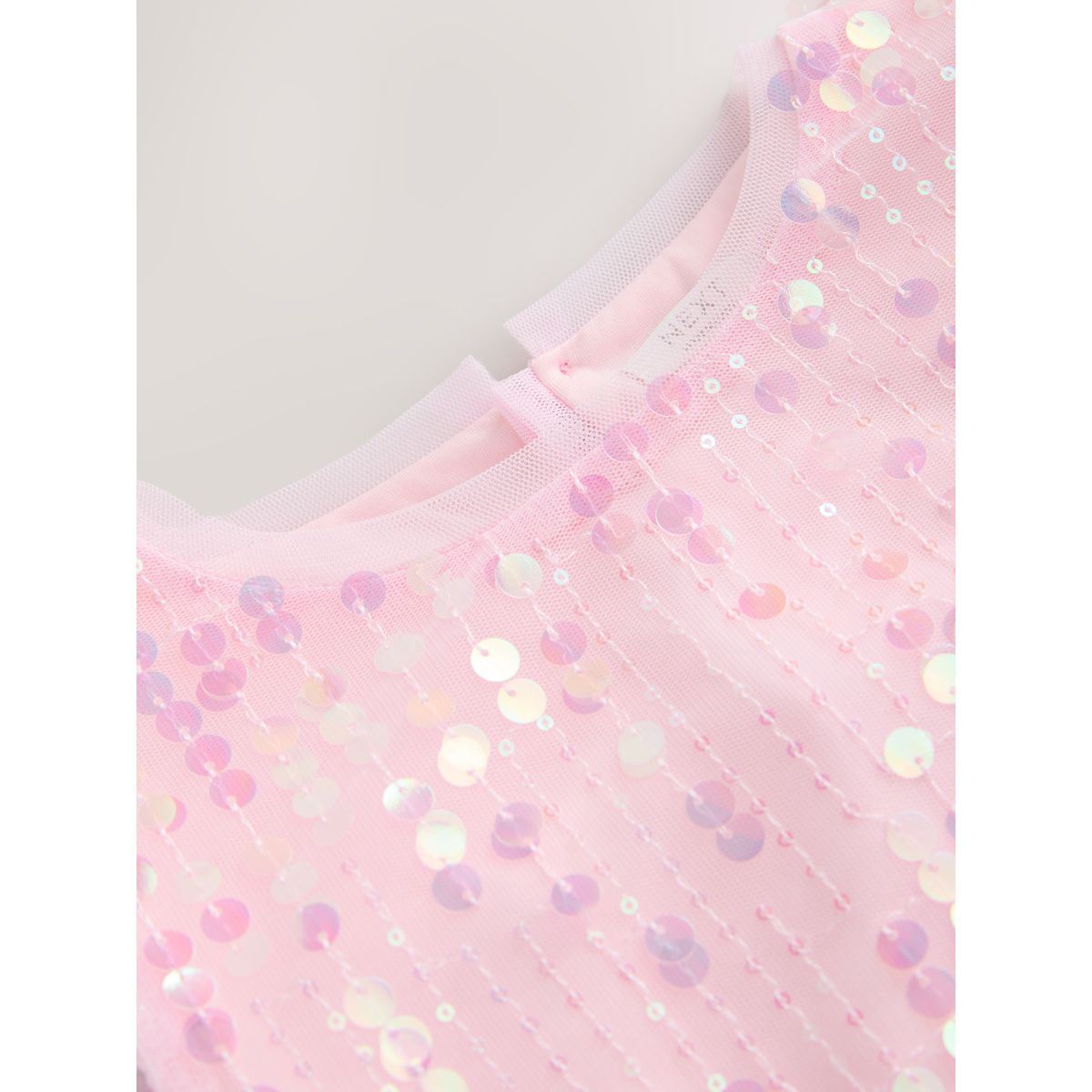 Robe de soirée à sequins/basque/manches ange rose, NEXT