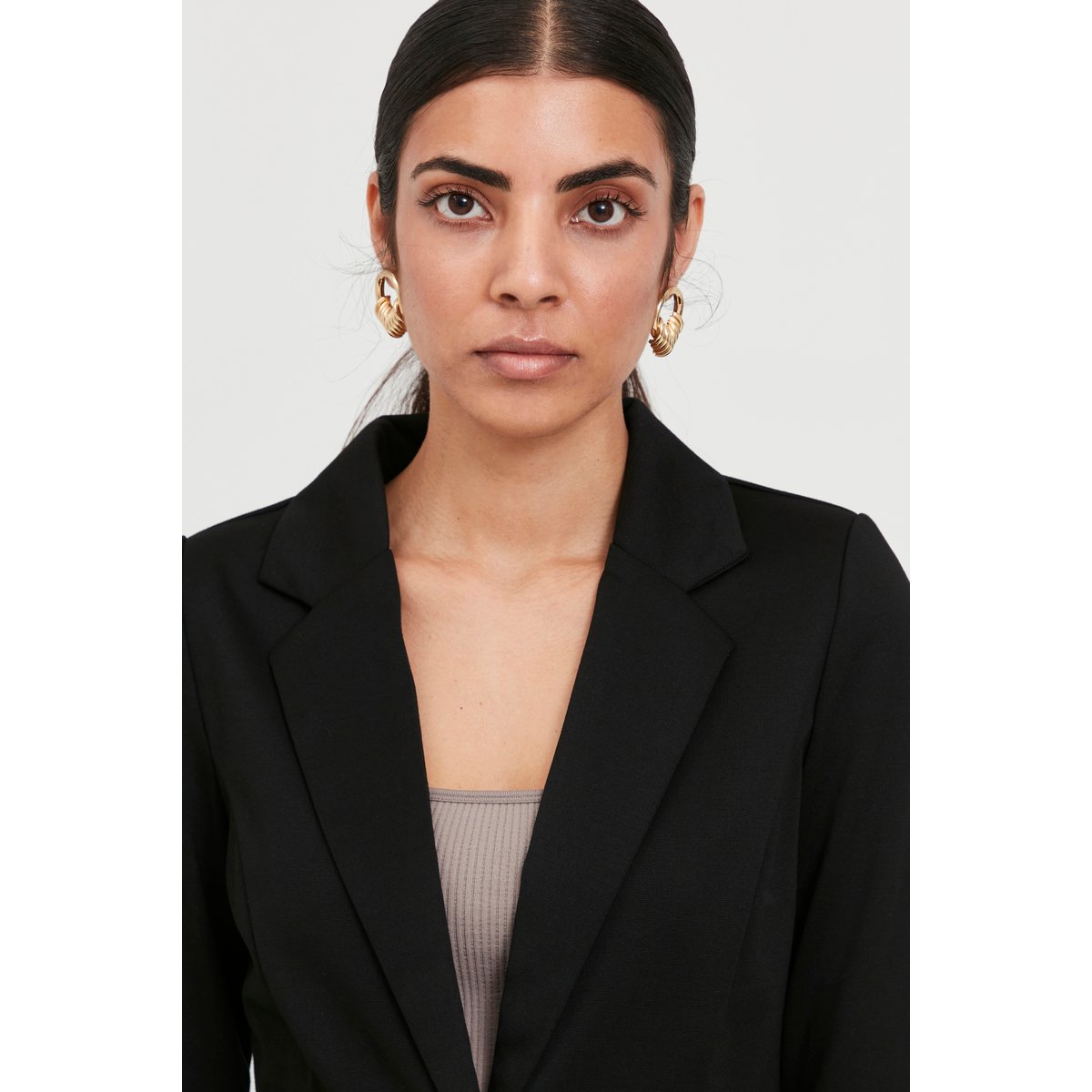 Blazer coupe ajustée, col tailleur noir, ICHI