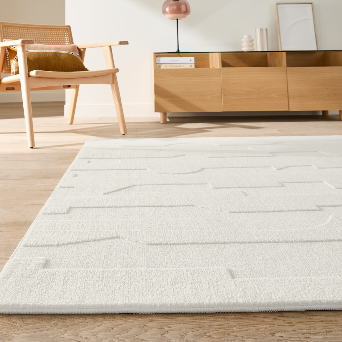 Tapis rectangulaire, motifs totémiques, Gioma ecru, LA REDOUTE INTERIEURS
